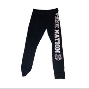 Victoria's Secret PINK NATION Gym Pant Sweatpants Black Logo xs
